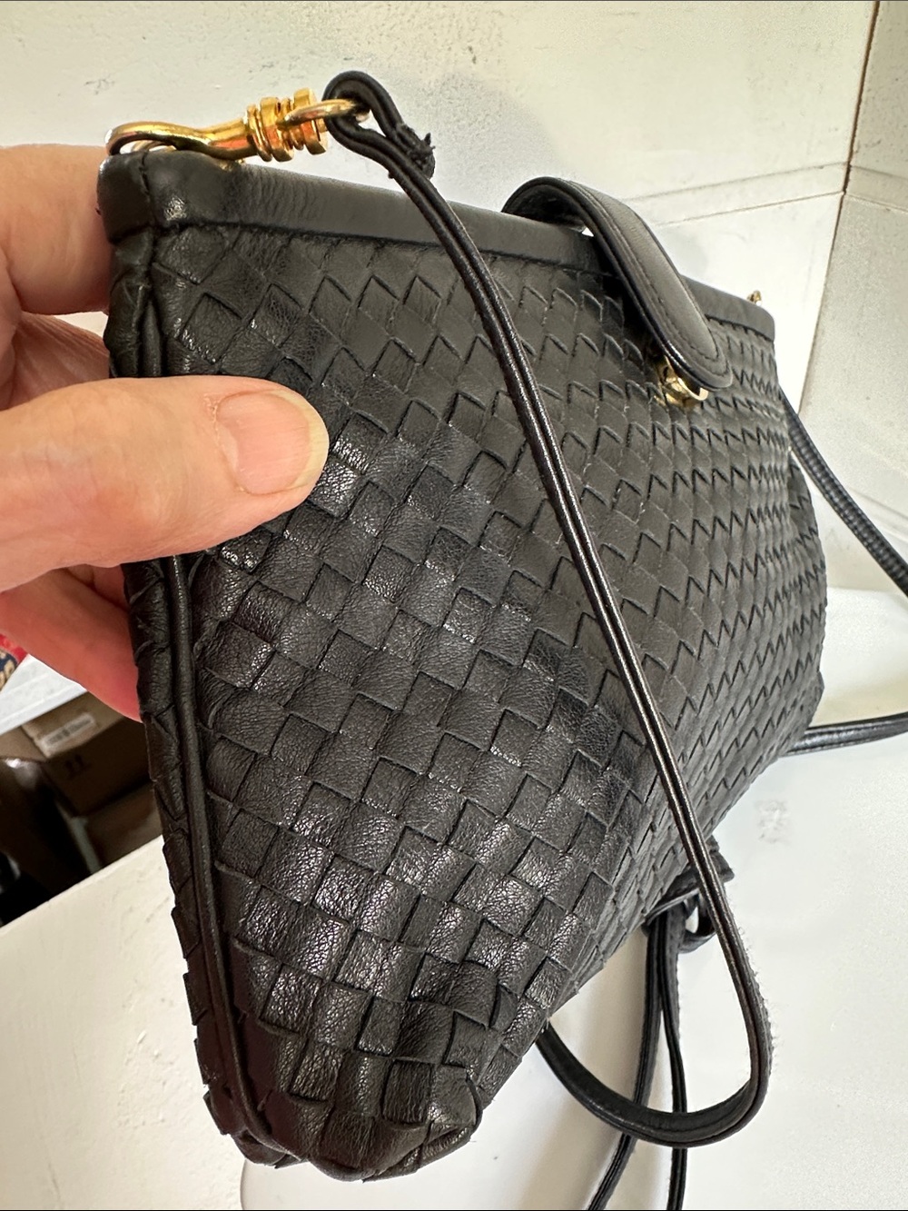 Vintage Ganson black leather cross body